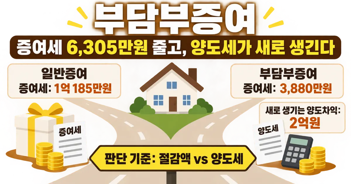 부담부증여, 증여세 6천만원 줄이고 양도세 낸다