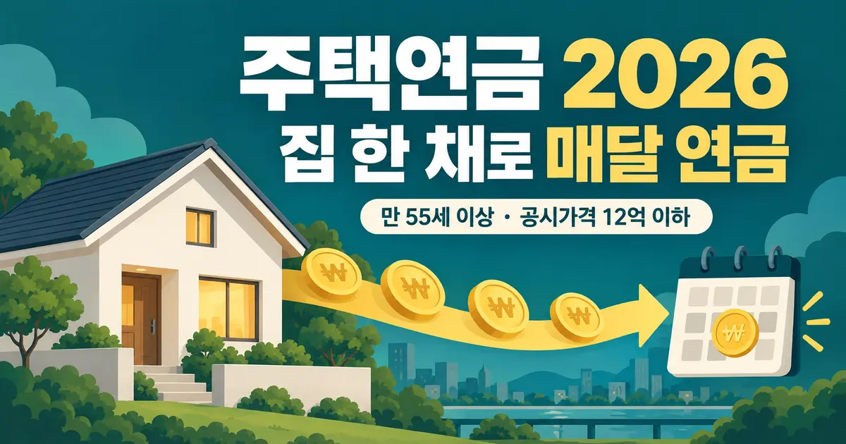 주택연금 2026, 가입조건과 월지급금 정하는 법
