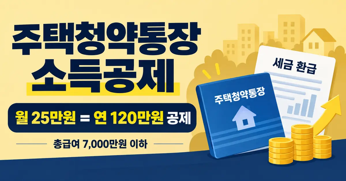 주택청약통장 소득공제, 월 25만원으로 연말정산 120만원 챙기기