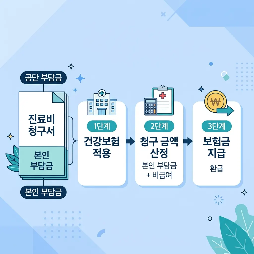 실손보험 청구의 기본 개념과 본인부담금 환급 흐름을 보여주는 도식