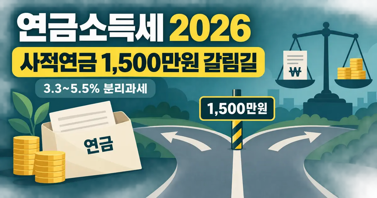 연금소득세 2026, 사적연금 1,500만원 넘으면 세금은