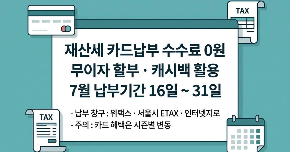 재산세 카드납부 혜택과 위택스 납부 방법