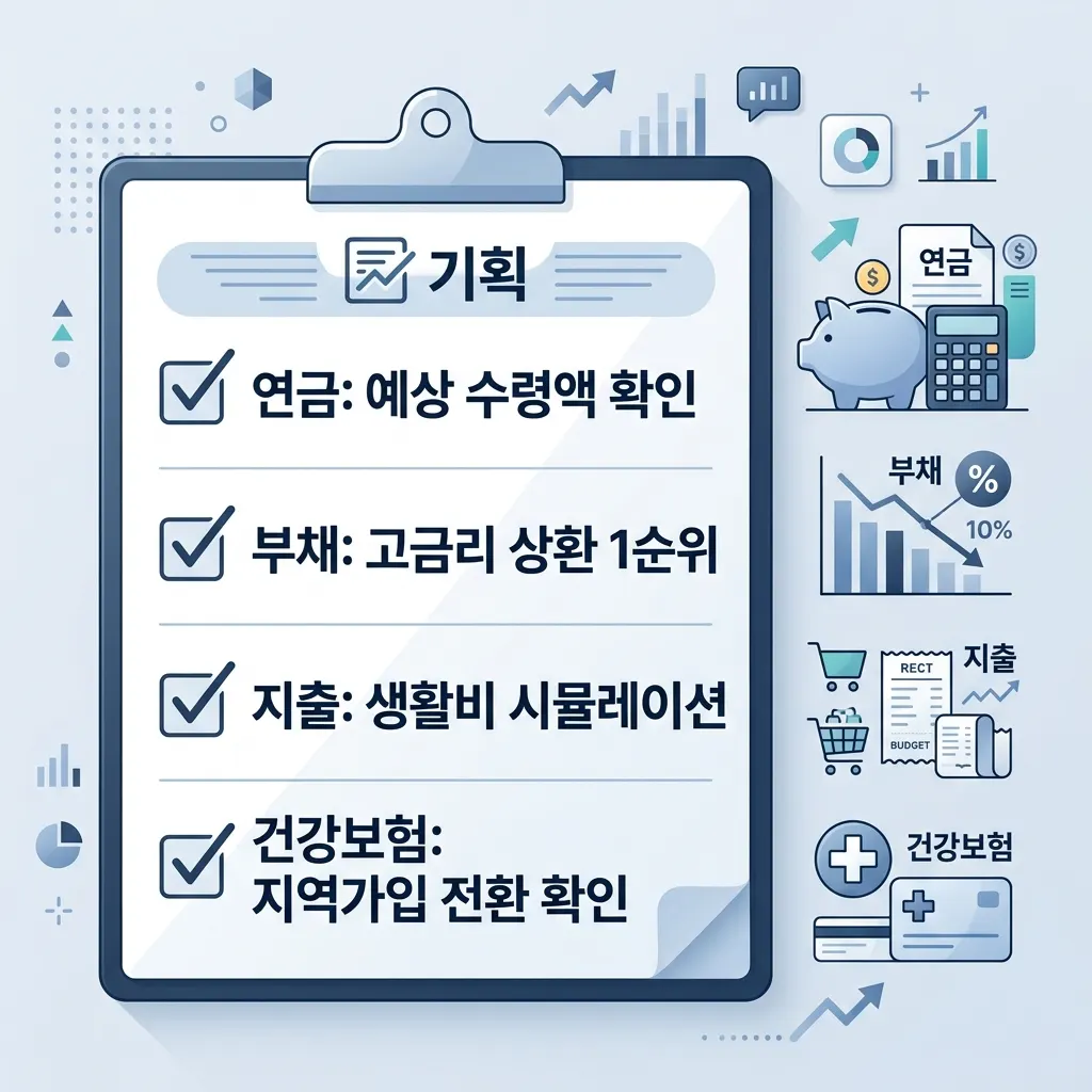 50대 은퇴 준비 핵심 체크리스트 연금 부채 지출 건강보험 점검 항목