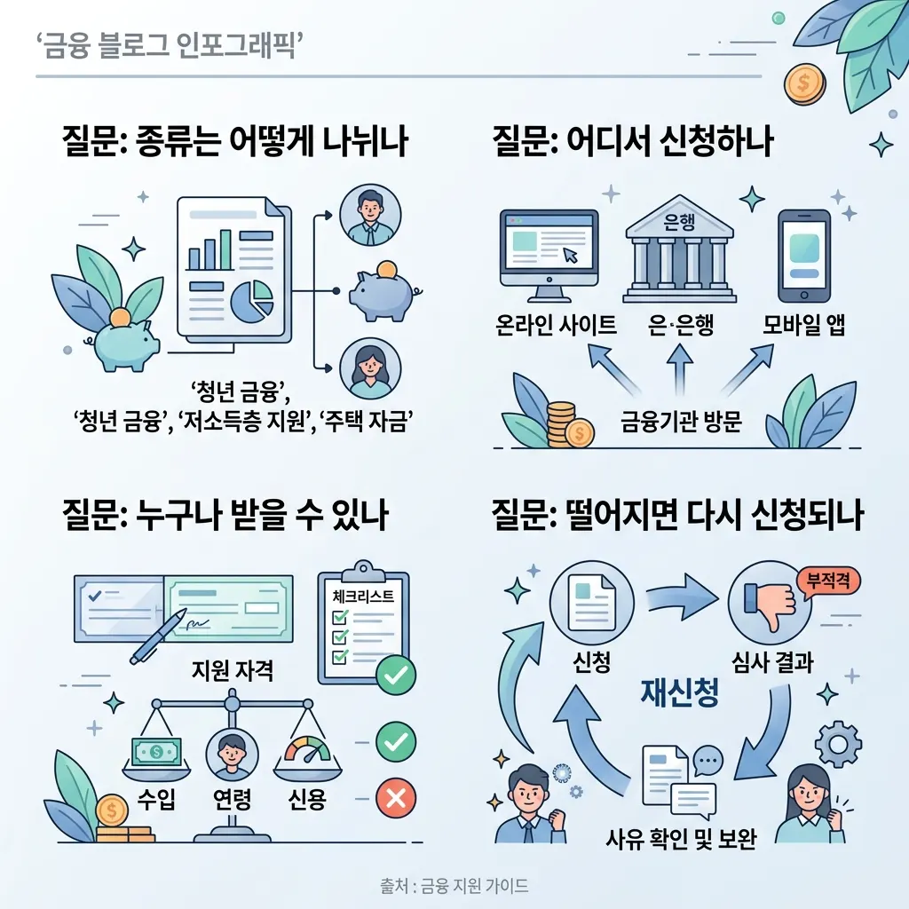 소상공인 지원금 신청 시 자주 묻는 질문을 정리한 안내 도식